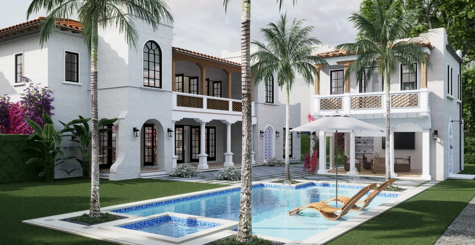 221 Monroe Drive, pool, cabana and home